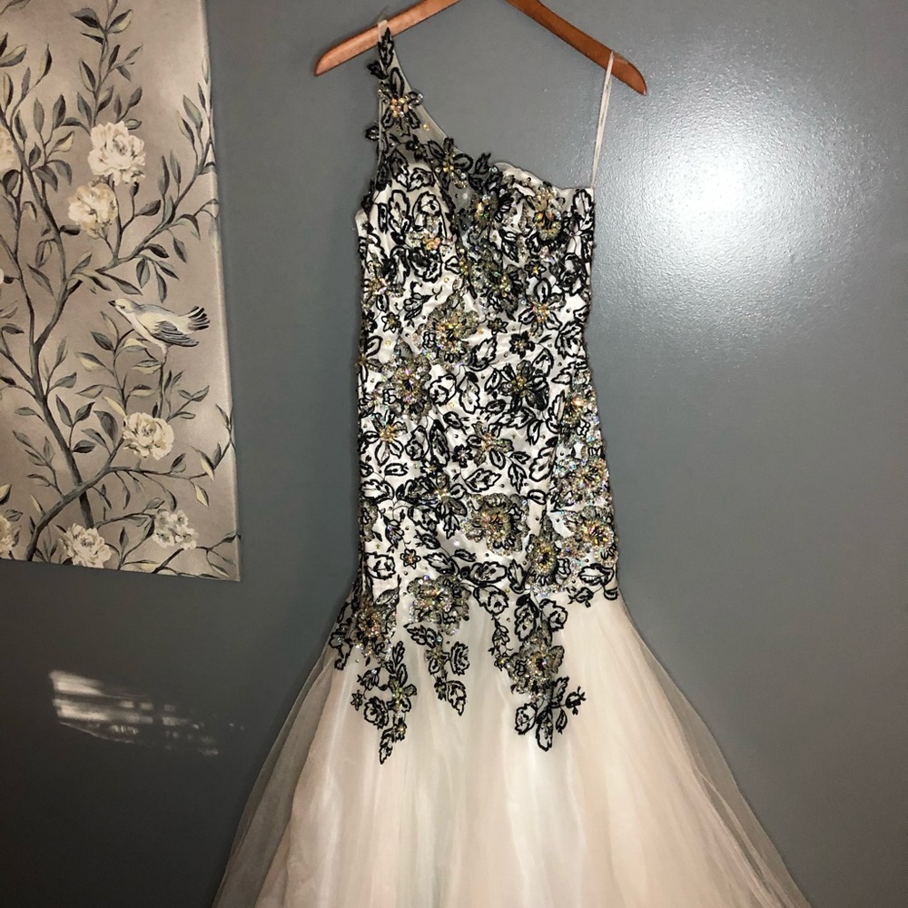 Tiffany Designs Long Mermaid One Shoulder Dress